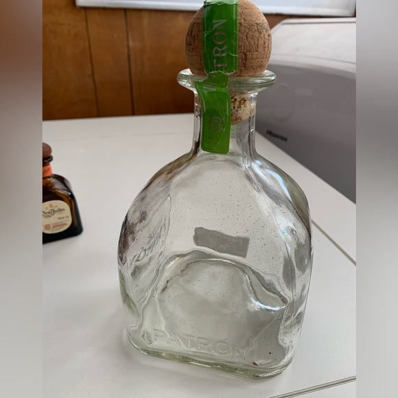 Patron Silver Tequila Bottle 0.75L (750ml) Empty w Cork & Don Julio Tequila 50ml - Picture 3 of 13